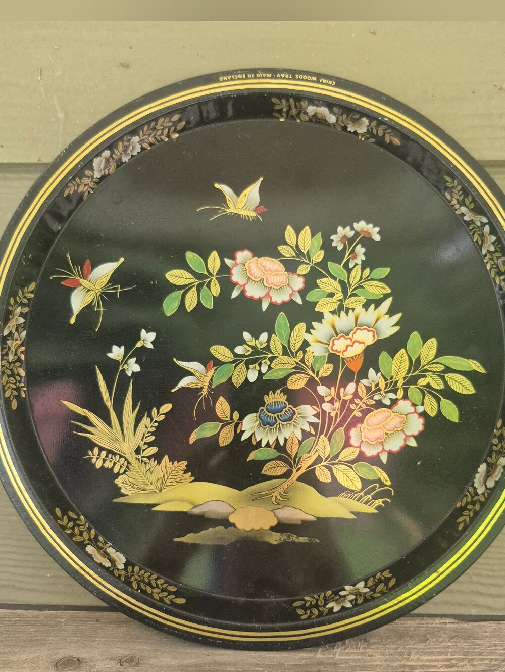 Vintage China Woods Metal Tray